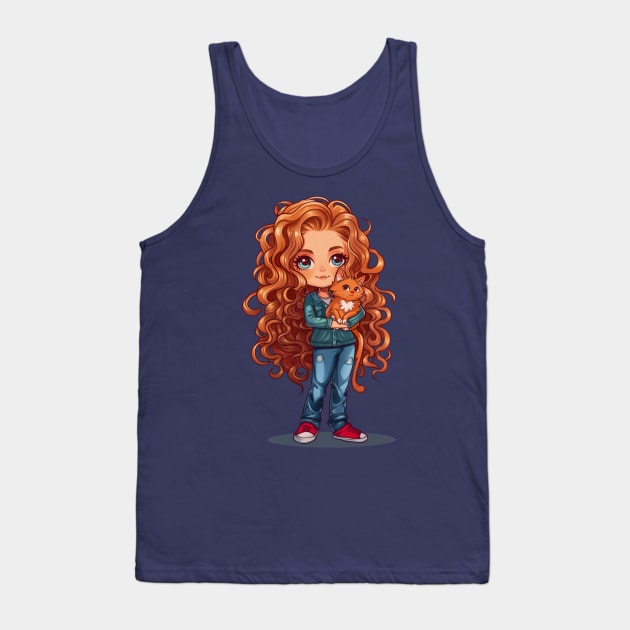 Ginger Girl Ginger Cat Tank Top by JunkyDotCom